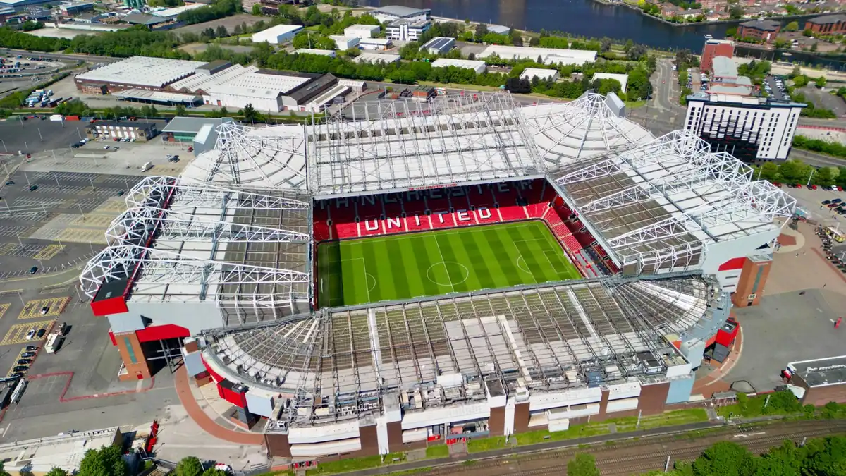 Aerial view of Old Trafford
